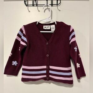 90s Toddler Floral Sleeve Knit Cardigan ✨🌸